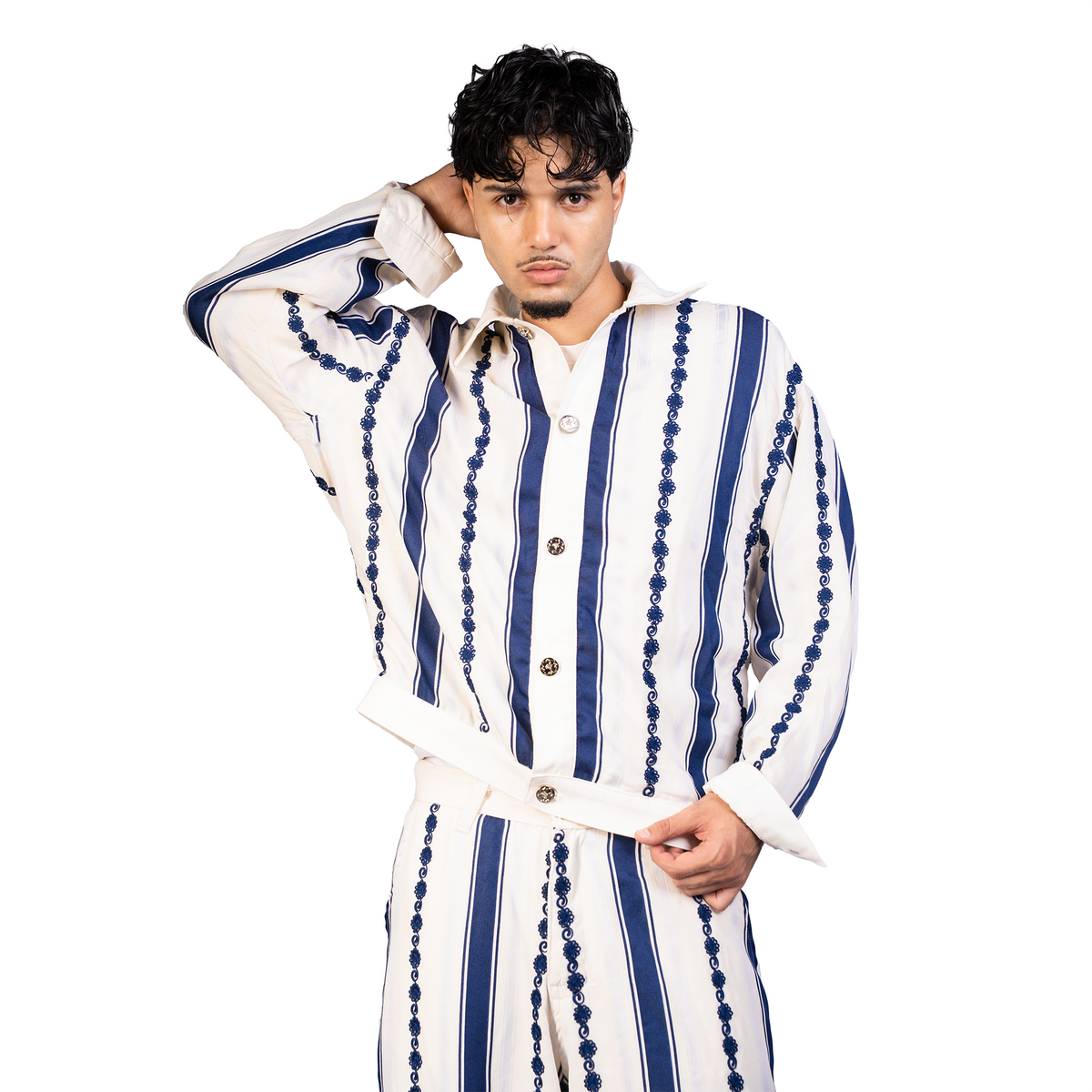 BLUE JALABA JACKET