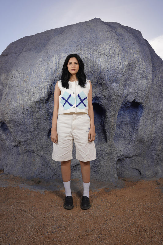 Blue pool gilet women